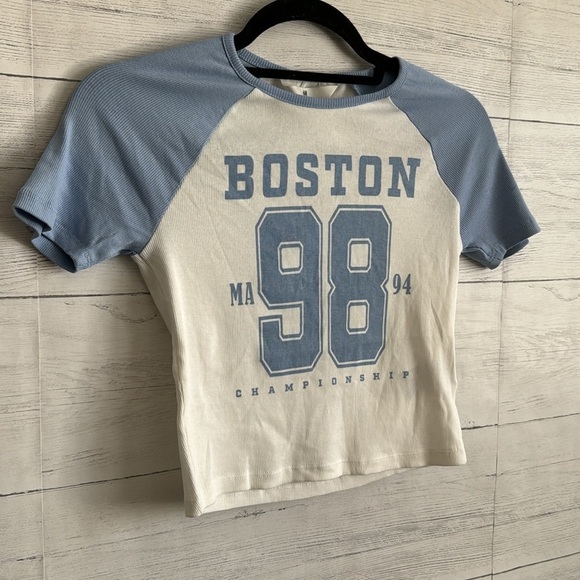 H&M Ribbed Cotton Jersey Crop T-shirt | SIZE 16/18 - Picture 2 of 5